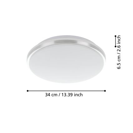 Eglo - Plafoniera LED da bagno LED/15,6W/230V IP44 cromo lucido