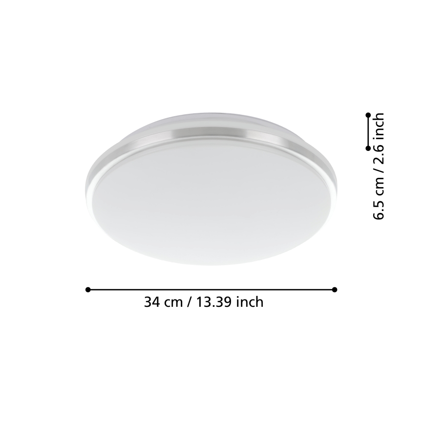 Eglo - Plafoniera LED da bagno LED/15,6W/230V IP44 cromo lucido