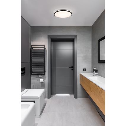 Eglo - Plafoniera LED da bagno LED/15,6W/230V IP44 nero