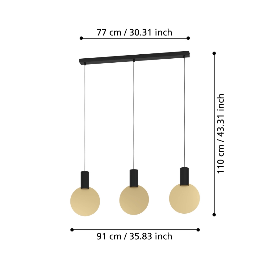 Eglo - Lampadario LED a sospensione con filo 3xGU10/4,5W/230V 3000K