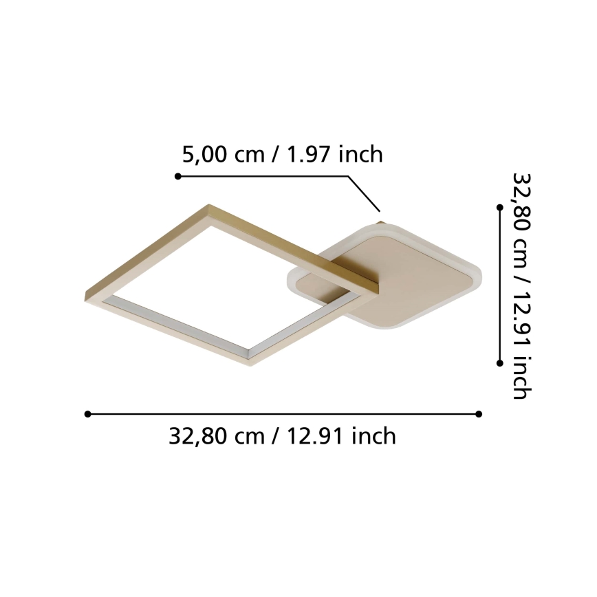 Eglo - Plafoniera LED dimmerabile LED/15W/230V oro + telecomando