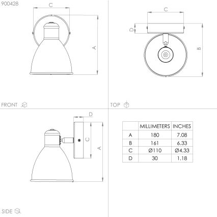 Eglo - Lampada da parete LED per bagno 1xGU10/3W/230V IP44