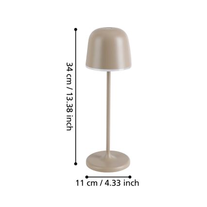 Eglo - LED Dimmerabile per esterni rechargeable lampada LED/2,2W/5V 1800mAh beige IP54