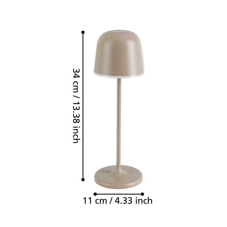 Eglo - LED Dimmerabile per esterni ricaricabile lampada LED/2,2W/5V 1800 mAh beige IP54
