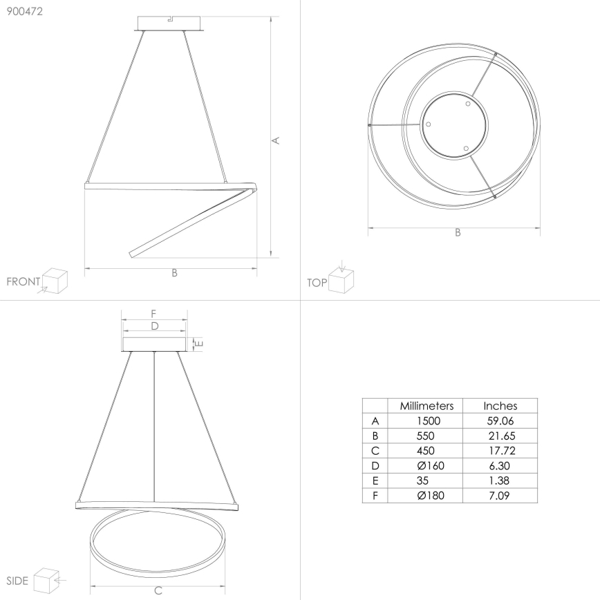 Eglo - Lampadario LED a sospensione con filo LED/36W/230V