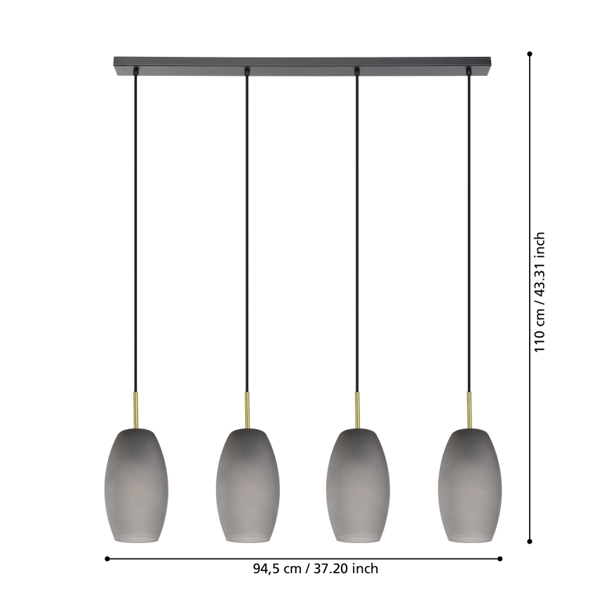 Eglo - Lampadario a sospensione con filo 4xE27/40W/230V