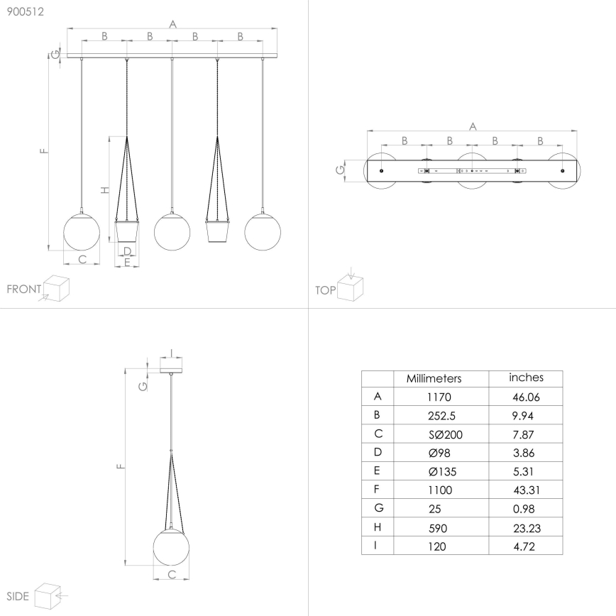 Eglo - Lampadario a sospensione con filo 3xE27/40W/230V
