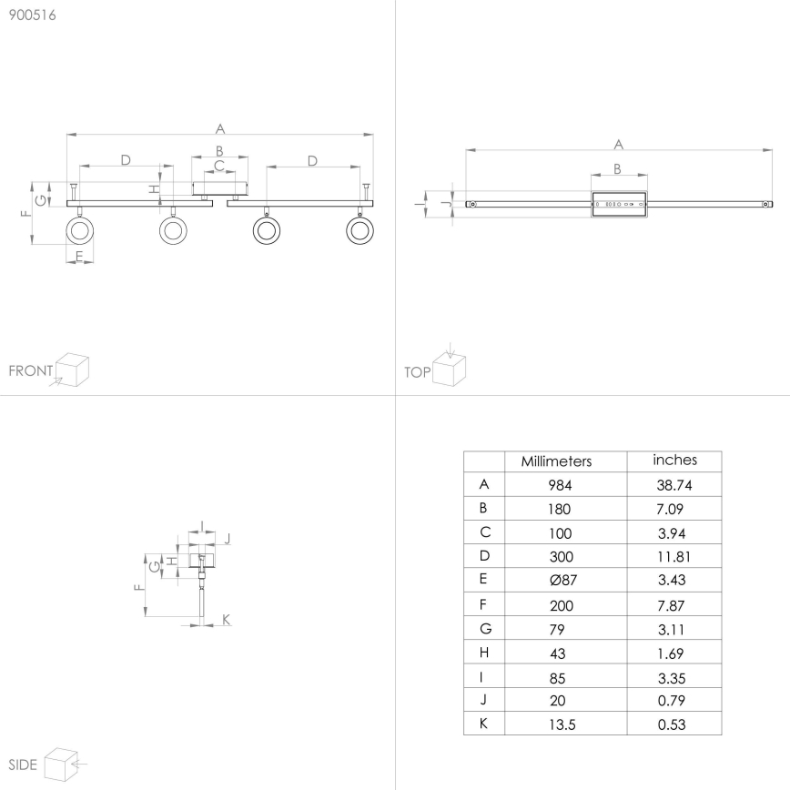 Eglo - Luce Spot a LED 4xLED/3,2W/230V + 2xLED/3,3W/230V