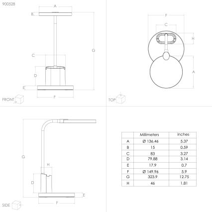 Eglo - Lampada da tavolo LED dimmerabile LED/2,1W/5V 1500 mAh 3000-6500K nero