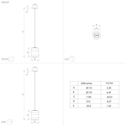 Eglo - Lampadario a sospensione con filo 1xE27/40W/230V