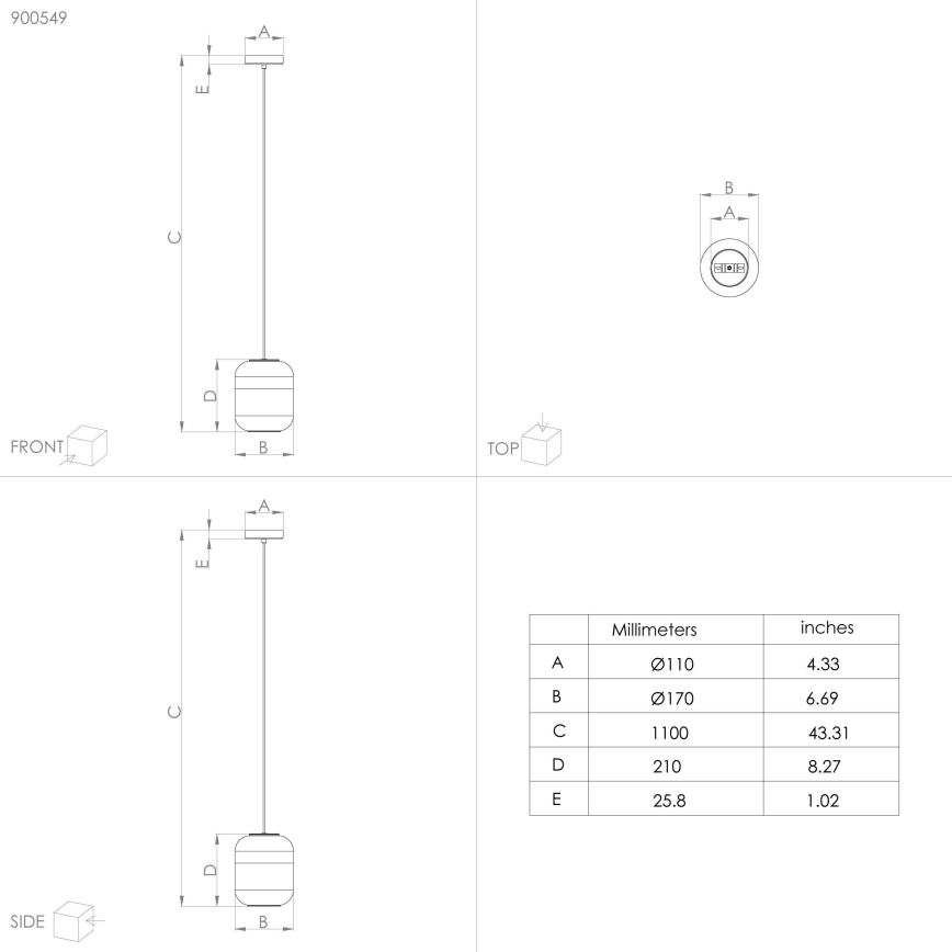 Eglo - Lampadario a sospensione con filo 1xE27/40W/230V