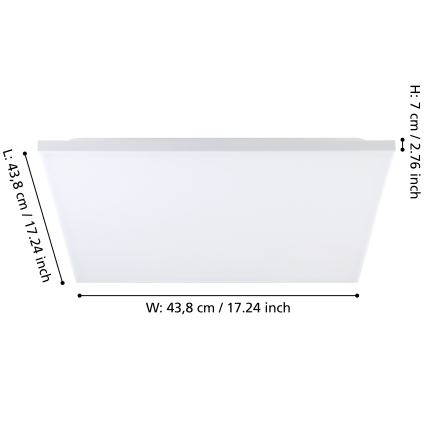 Eglo - Plafoniera LED RGBW Dimmerabile LED/20,5W/230V 3000-6500K + telecomando