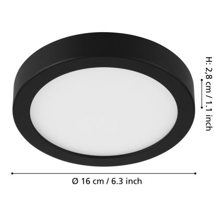 Eglo - Plafoniera LED dimmerabile LED/11W/230V nero