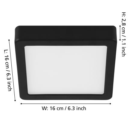 Eglo - Plafoniera LED dimmerabile LED/11W/230V nero