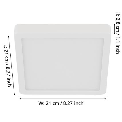 Eglo - Plafoniera LED dimmerabile LED/17W/230V bianco