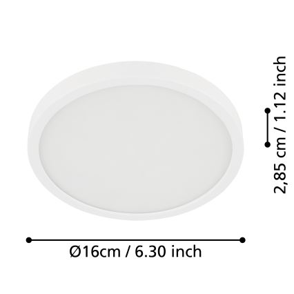 Eglo - Plafoniera LED da bagno LED/11W/230V IP44 bianco