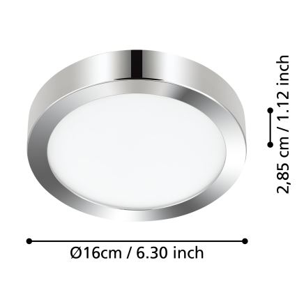 Eglo - Plafoniera LED da bagno LED/11W/230V IP44 cromo lucido