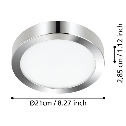 Eglo - Plafoniera LED da soffitto per bagno LED/17W/230V IP44 cromo lucido Ø 21 cm