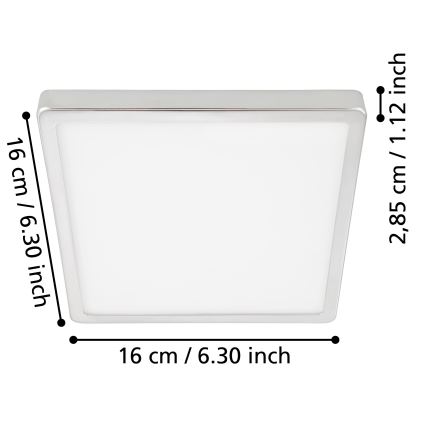 Eglo - Plafoniera LED da bagno LED/11W/230V IP44 cromo lucido