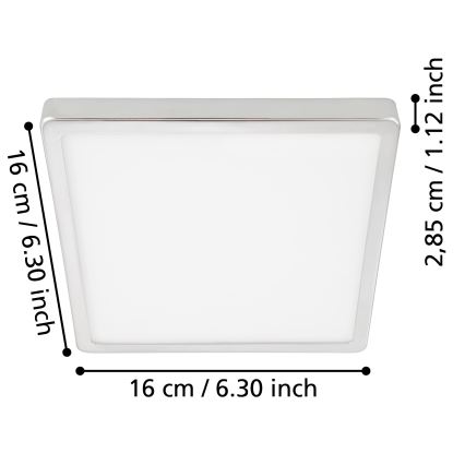 Eglo - Plafoniera LED da bagno LED/11W/230V IP44 cromo