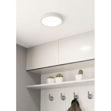 Eglo - Plafoniera da bagno LED 17W/230V, bianca, IP44, Ø 21 cm