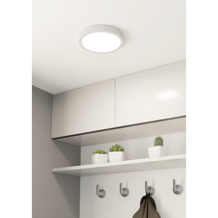 Eglo - Plafoniera da bagno LED 17W/230V, bianca, IP44, Ø 21 cm