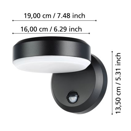 Eglo - LED Applique da esterno con sensore LED/10,8/230V IP44