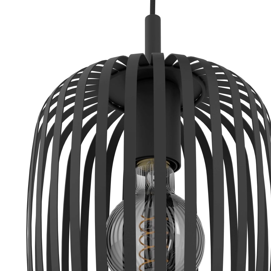 Eglo - Lampadario a sospensione con filo 3xE27/40W/230V nero