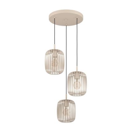 Eglo - Lampadario a sospensione con filo 3xE27/40W/230V beige