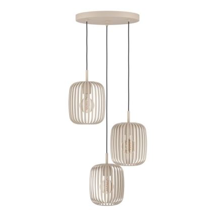 Eglo - Lampadario a sospensione con filo 3xE27/40W/230V beige
