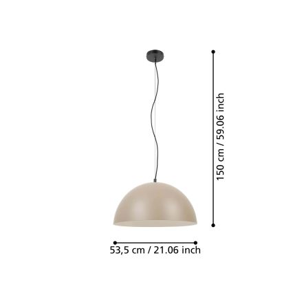 Eglo - Lampadario a sospensione con filo 1xE27/40W/230V beige