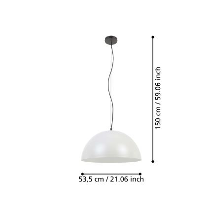 Eglo - Lampadario a sospensione con filo 1xE27/40W/230V grigio