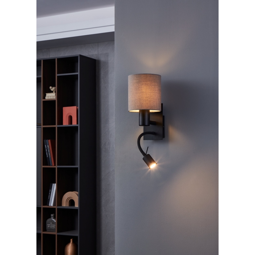 Eglo - Applique a LED 1xE27/40W/230V + LED/3,8W marrone