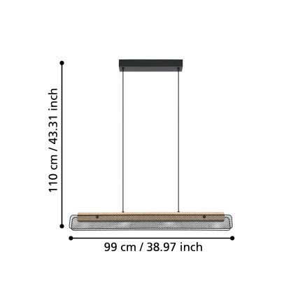 Eglo - LED RGBW Lampadario dimmerabile a sospensione con filo LED/34W/230V 2700-6500K