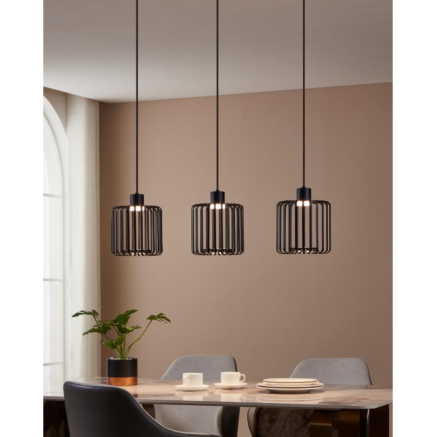 Eglo - LED RGBW Lampadario dimmerabile a sospensione con filo 3xLED/3,7W/230V 2700-6500K