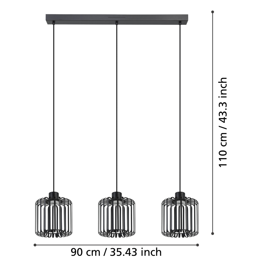 Eglo - LED RGBW Lampadario dimmerabile a sospensione con filo 3xLED/3,7W/230V 2700-6500K