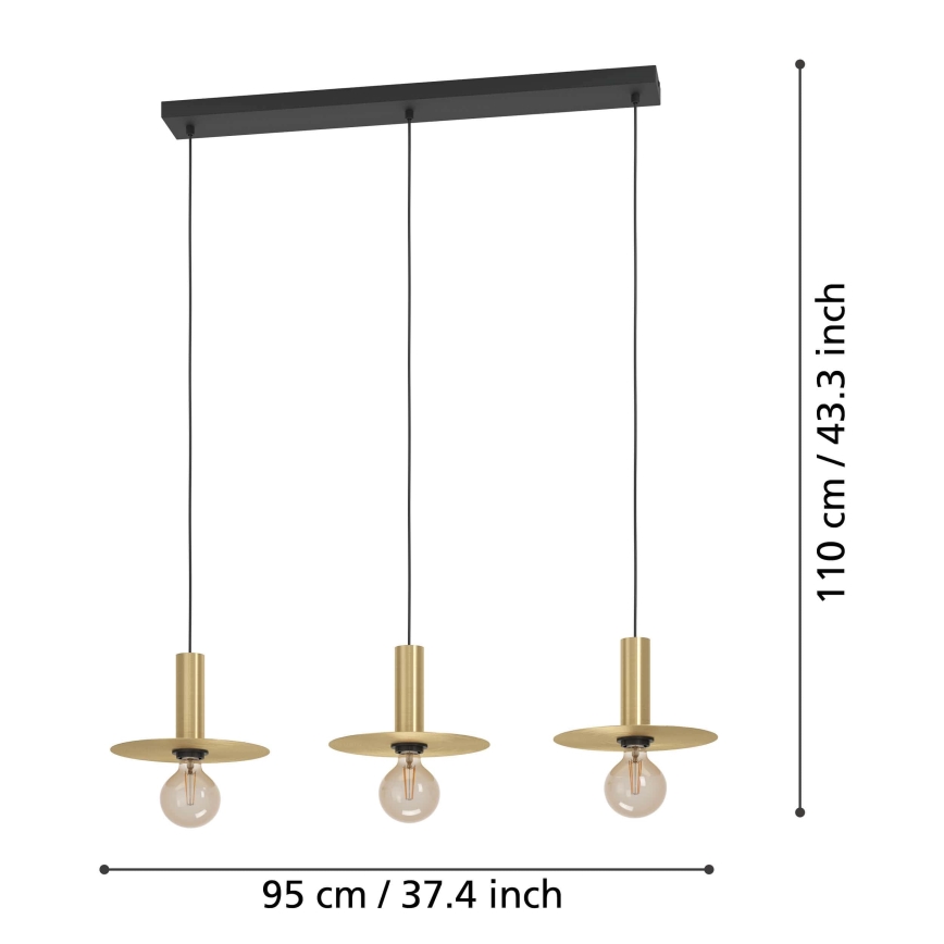Eglo - Lampadario a sospensione con filo 3xE27/40W/230V