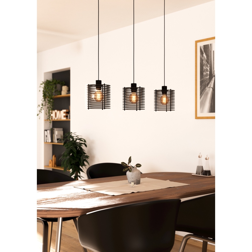 Eglo - Lampadario a sospensione con filo 3xE27/40W/230V