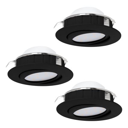 Eglo - SET 3x Lampada da incasso LED dimmerabile PINEDA LED/5,5W/230V