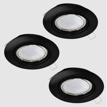 Eglo - SET 3x Luce LED da incasso PENETO 1xGU10/4,6W/230V