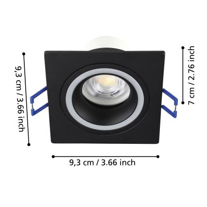 Eglo - LED RGBW Lampada da incasso dimmerabile LED/4,7W/230V nero