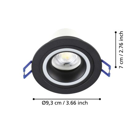 Eglo - LED RGBW Lampada da incasso dimmerabile LED/4,7W/230V nero