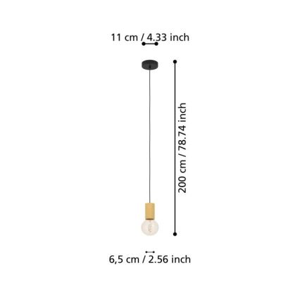 Eglo - Lampadario a sospensione con filo 1xE27/40W/230V marrone