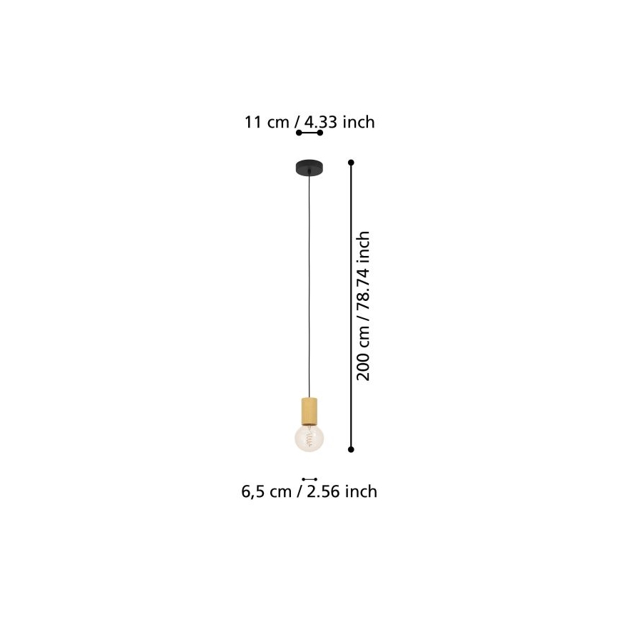 Eglo - Lampadario a sospensione con filo 1xE27/40W/230V marrone