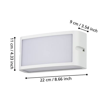 Eglo - Applique a LED da esterno LED/10,5W/230V bianco IP54