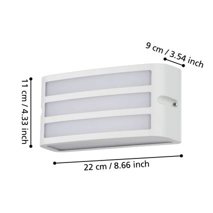 Eglo - Applique da esterno 1xE27/40W/230V bianco IP54