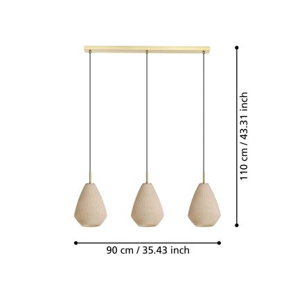 Eglo - Lampadario a sospensione con filo 3xE27/40W/230V