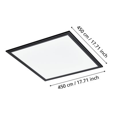 Eglo - Plafoniera LED LED/21,5W/230V 45x45 cm nero