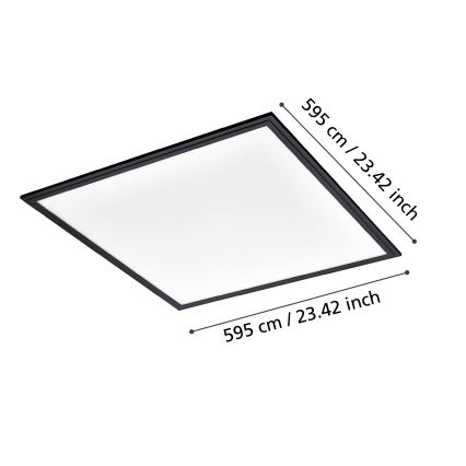 Eglo - Plafoniera LED LED/33W/230V 60x60 cm nero