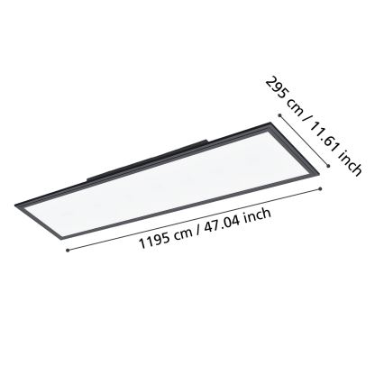 Eglo - Plafoniera LED LED/33W/230V 120x30 cm nero